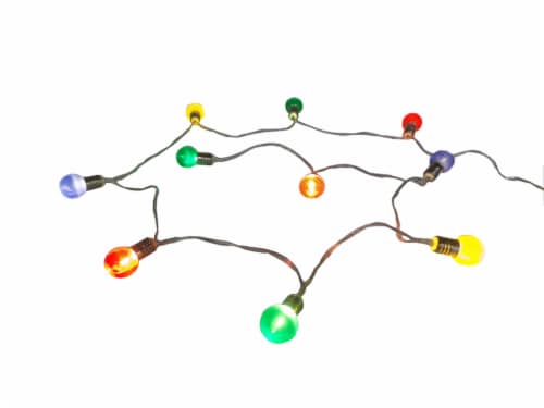 Holiday Home 10 LED Round Bulb Lights - Multicolor Perspective: front