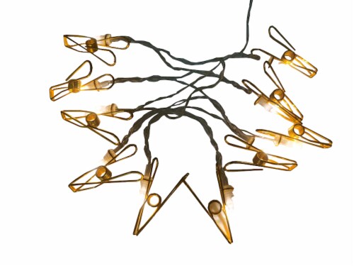 Holiday Home® LED Clip String Lights - Gold Perspective: front