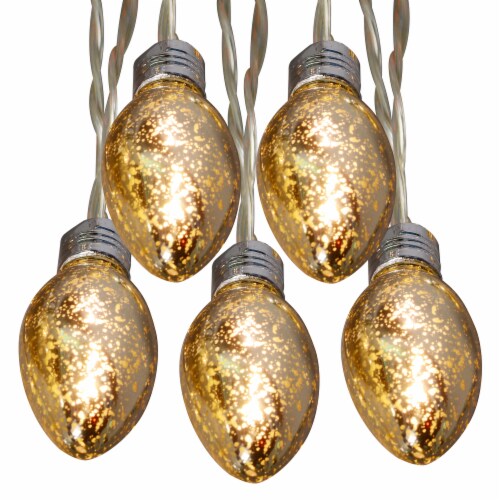 Holiday Home 10 LED C9 String Lights - Silver / Gold Perspective: front