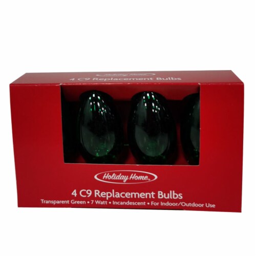 Holiday Home C9 Transparent Replacement Bulbs - Green Perspective: front