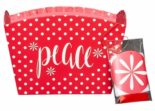 Holiday Home Dots Peace Gift Basket - Red Perspective: front