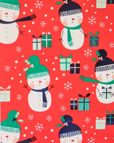 Holiday Home Sweet Snowman Gift Wrap Perspective: front