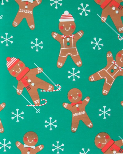 Holiday Home Gingerbread Gift Wrap Perspective: front