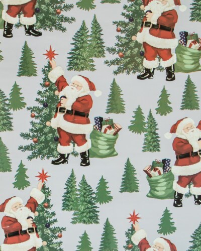 Holiday Home Santa Trees Gift Wrap Perspective: front