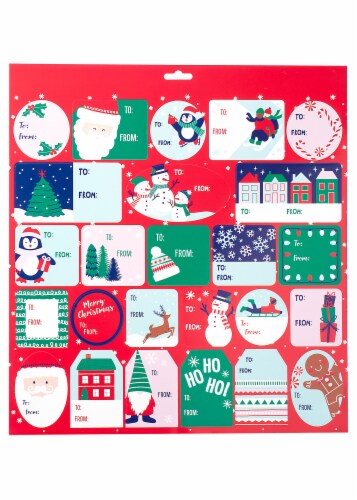 Holiday Home Christmas Peel and Stick Gift Tags Perspective: front