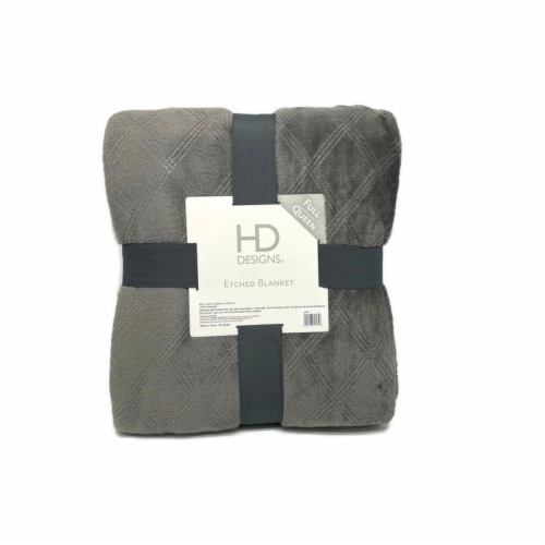 HD Designs® Velvet Etched Blanket - Gray Perspective: front