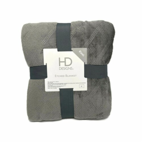 HD Designs Etched Blanket Gray King QFC