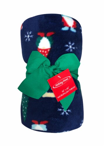 Holiday Home® Gnomes Microplush Throw - Blue Depths Perspective: front