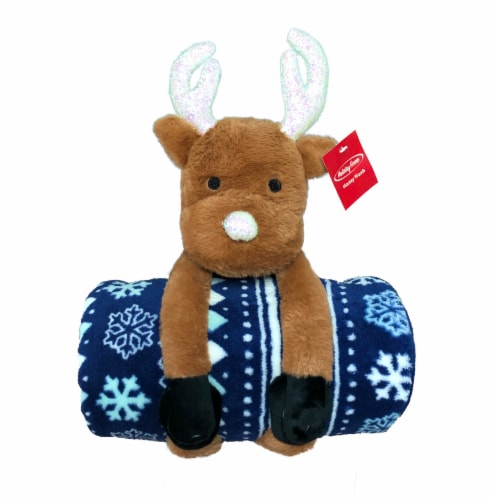 Holiday Home® Blanket Buddies - Randie Reindeer Pecan Brown Perspective: front