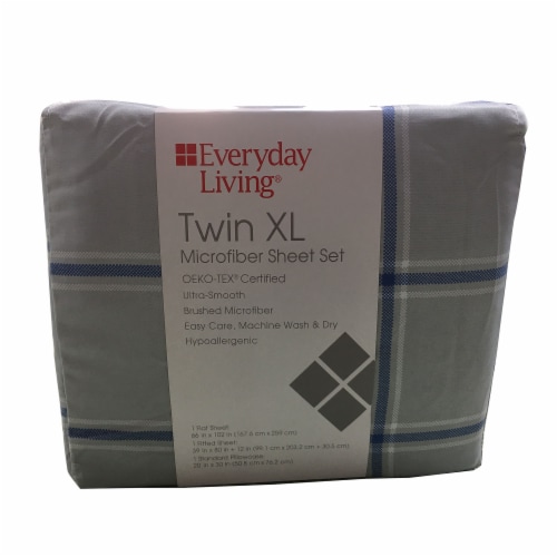 Everyday Living® Jasper Plaid Microfiber Sheet Set Perspective: front
