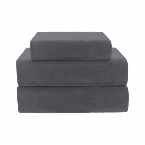 Everyday Living Jersey Sheet Set Twin - 3 pack Charcoal Perspective: front
