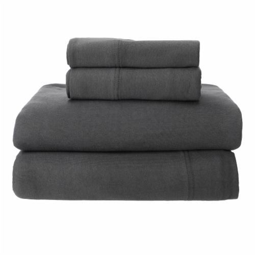 Everyday Living Jersey Sheet Set - Charcoal Perspective: front