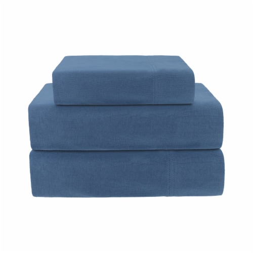 Everyday Living Jersey Sheet Set - Coronet Blue Perspective: front