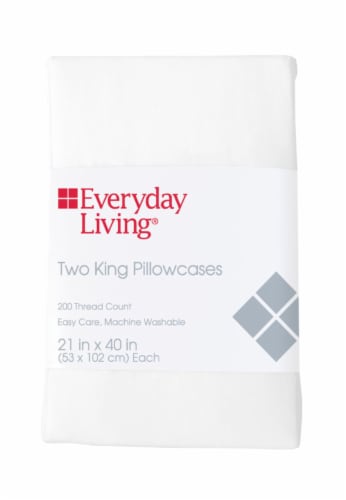 Everyday Living® 200 Thread Count Cotton/Polyester Pillowcase - 2 Pack - Brite White Perspective: front