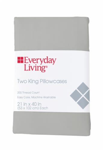 Everyday Living® 200 Thread Count Cotton/Polyester Pillow Case - Quiet Gray Perspective: front