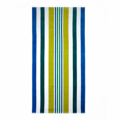 HD Designs Outdoors Cabana Striped Beach Towel - Victoria Blue Perspective: front