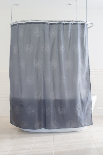 HD Designs Fabric Shower Curtain - Radient Gray Perspective: front