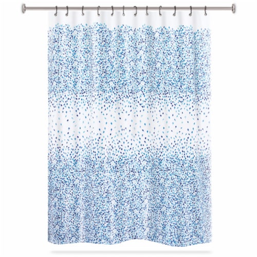 HD Designs Prairie Polyester Fabric Shower Curtain - Indigo Perspective: front