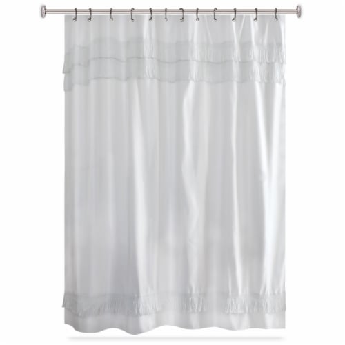 HD Designs Alca Polyester Fabric Shower Curtain - White Perspective: front