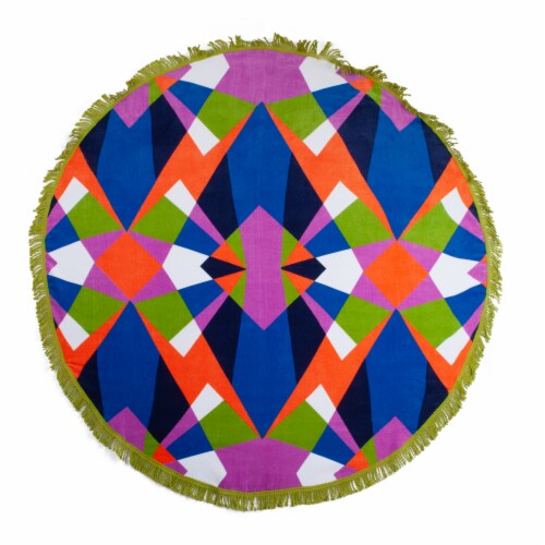 HD Designs Outdoors Round Print Beach Towel - Prism Perspective: front