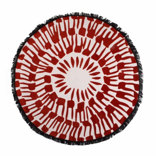 HD Designs Outdoors Round Print Beach Towel - Radiant Suns Perspective: front