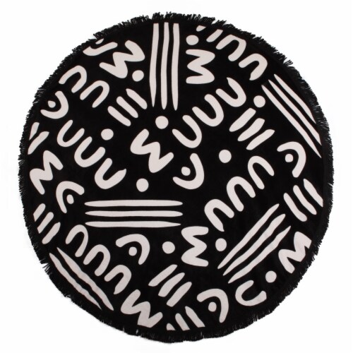 HD Designs Outdoors Round Print Beach Towel - Arches & Stripes Perspective: front