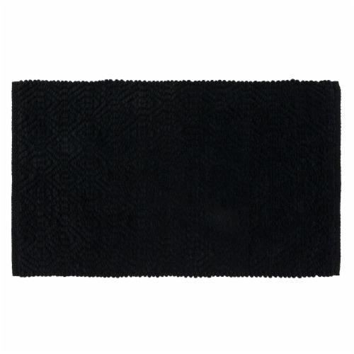 Dip Impressions Bath Rug - Jet Black Perspective: front