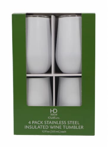 HD Designs Outdoors® Thermal Wine Tumblers -  Matte White Perspective: front