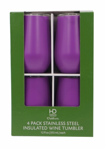 HD Designs Outdoors® Thermal Wine Tumblers - 4 Pack - Matte Holy Hock Perspective: front