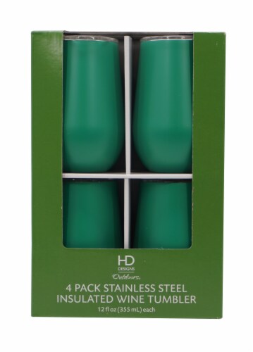 HD Designs Outdoors® Stainless Steel Insulated Wine Tumbler - 4 Pack - Matte Parakeet Perspective: front