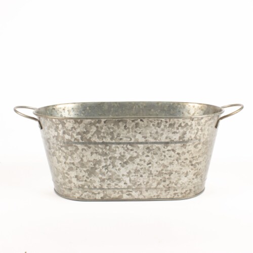 HD Designs Outdoors Galvanized Oval Bucket Perspective: front