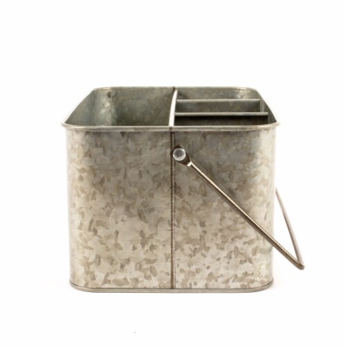 HD Designs Outdoors Galvanized Flatware Caddy Perspective: front