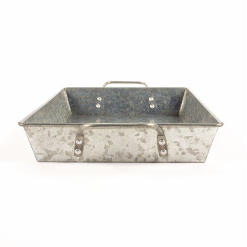 HD Designs Outdoors Galvanized Serve Tray - Silver Perspective: front