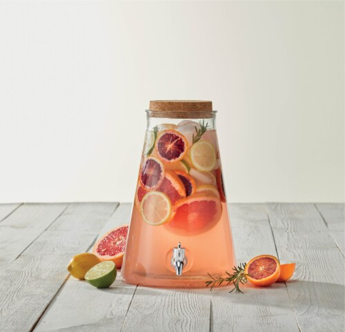 HD Designs Outdoors Drink Dispenser with Cork Lid - Clear Perspective: front