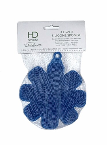 HD Designs Outdoors Flower Silicone Sponge - Blue Perspective: front