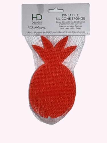 HD Designs Outdoors Pineapple Silicone Sponge - Red Perspective: front