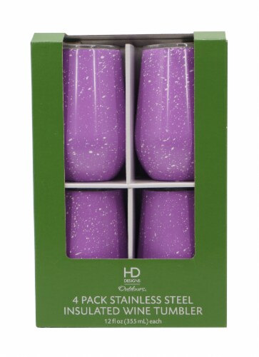 HD Designs Outdoors® Thermal Wine Tumblers - 4 Pack - Violet Speck Perspective: front