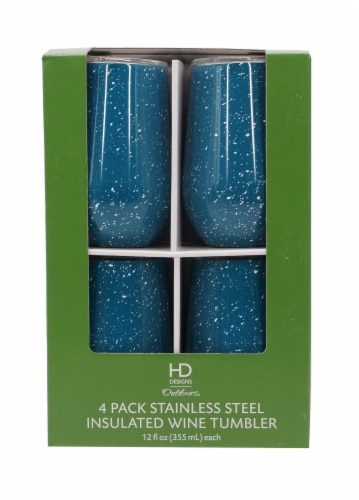 HD Designs Outdoors® Stainless Steel Insulated Wine Tumblers - Deep Lake Speck Perspective: front