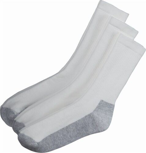 Michael Morgan Men's Crew Socks - 3 Pack - White Perspective: front