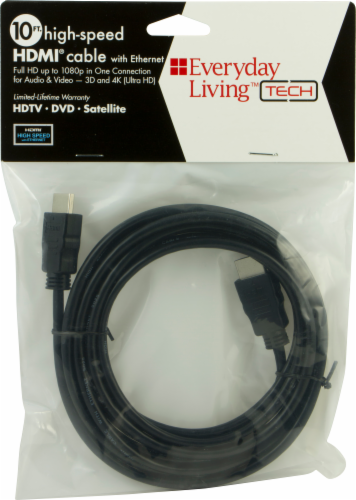 Everyday Living™ Tech High-Speed HDMI Cable with Ethernet - Black Perspective: front