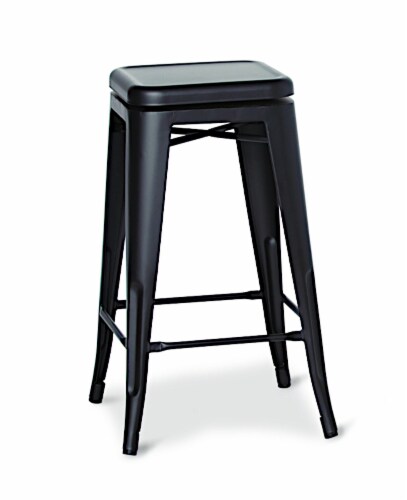 HD Designs Metal Stacking Swivel Stool - Matte Black Perspective: front