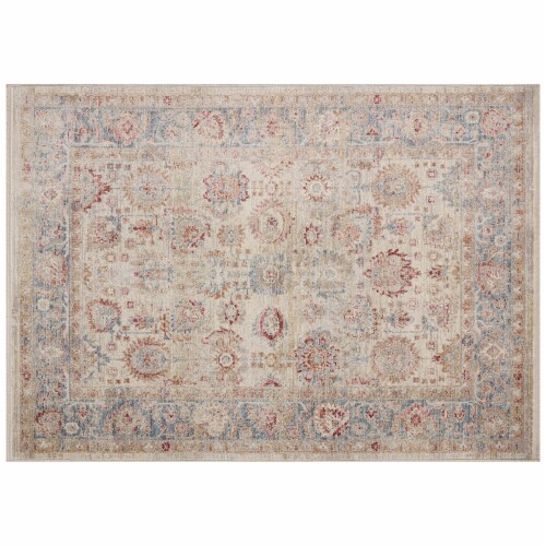 Modavari Cora Ivory Ocean Accent Rug Perspective: front