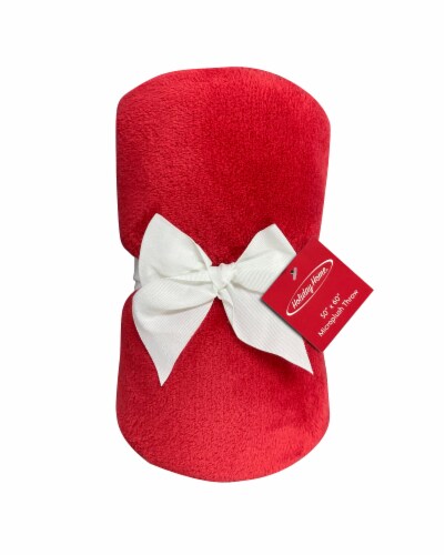 Holiday Home® Solid Red Rolled Throw Perspective: front