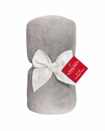Holiday Home® Solid Gray Rolled Throw Perspective: front