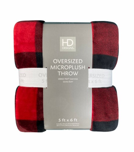 HD Designs® Buffalo Ridge Plaid Oversized Throw - Red Perspective: front