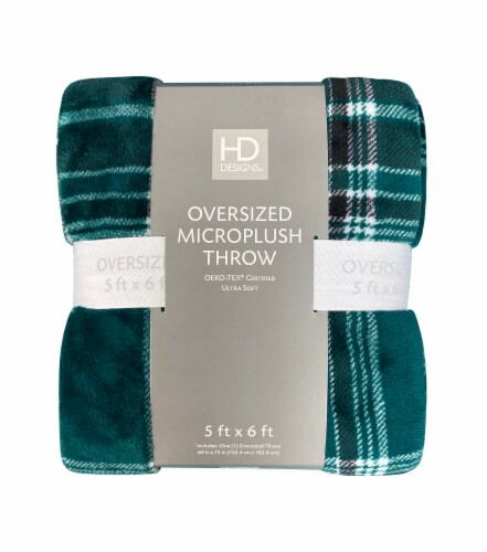 HD Designs® Transitions Plaid Oversized Throw - Green Perspective: front
