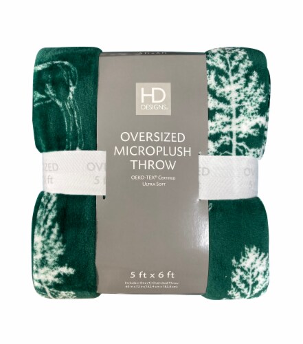 HD Designs® Wild Wood Oversized Throw - Green Perspective: front