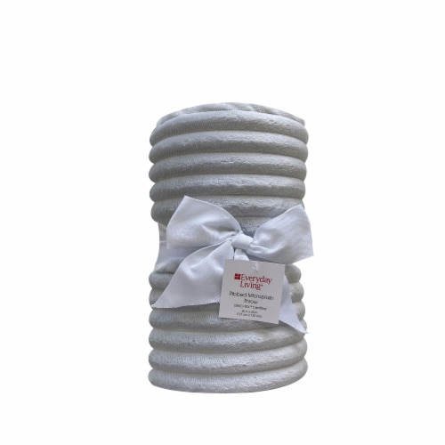 Everyday Living® Ribbed Microplush Throw - Gray Perspective: front