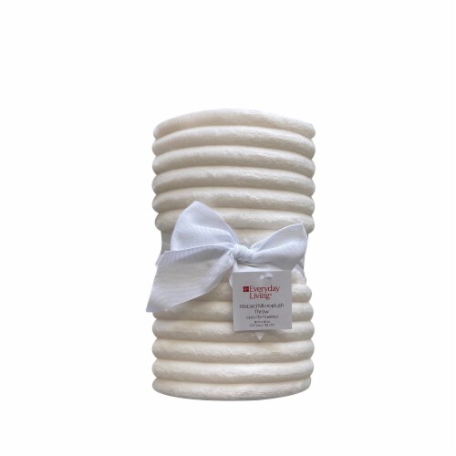 Everyday Living® Ribbed Microplush Throw - Tofu Perspective: front