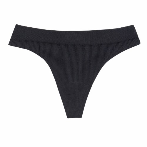 Dip Seamless Ribbed Black Thong Perspective: front